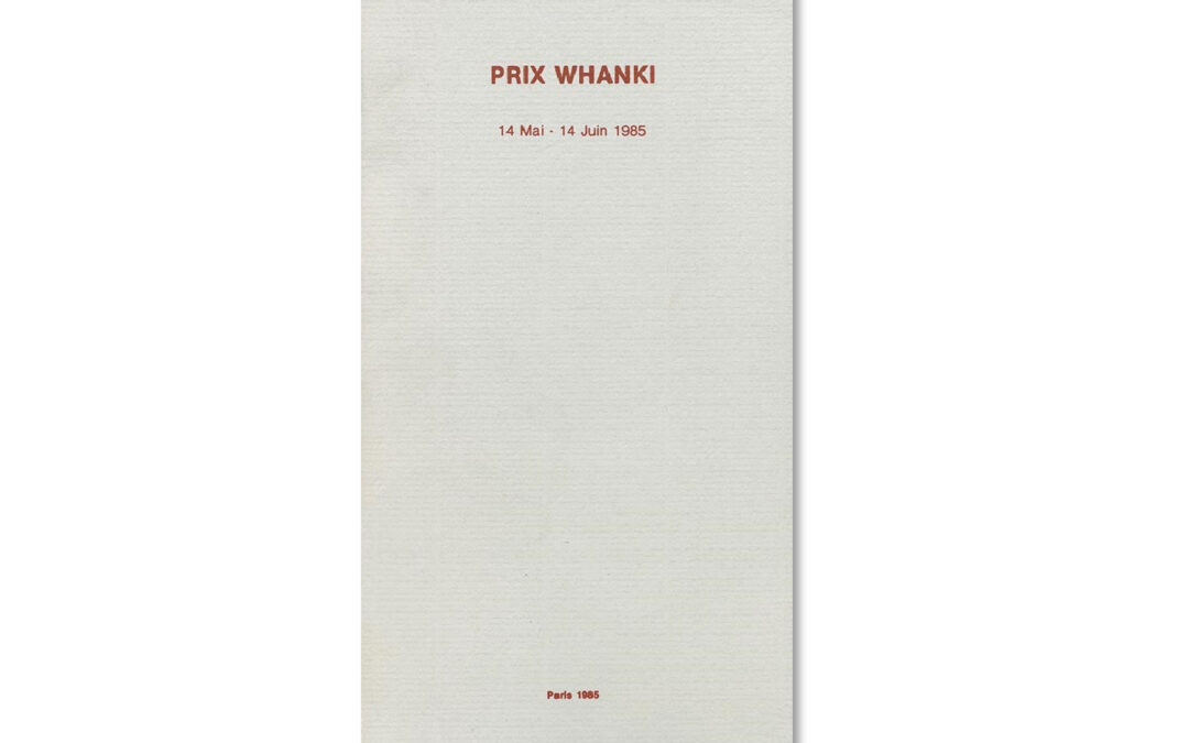 PRIX WHANKI : 14 Mai – 14 Juin 1985